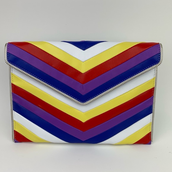 Rebecca Minkoff Handbags - REBECCA MINKOFF Rainbow Leo Love Stripe Clutch
